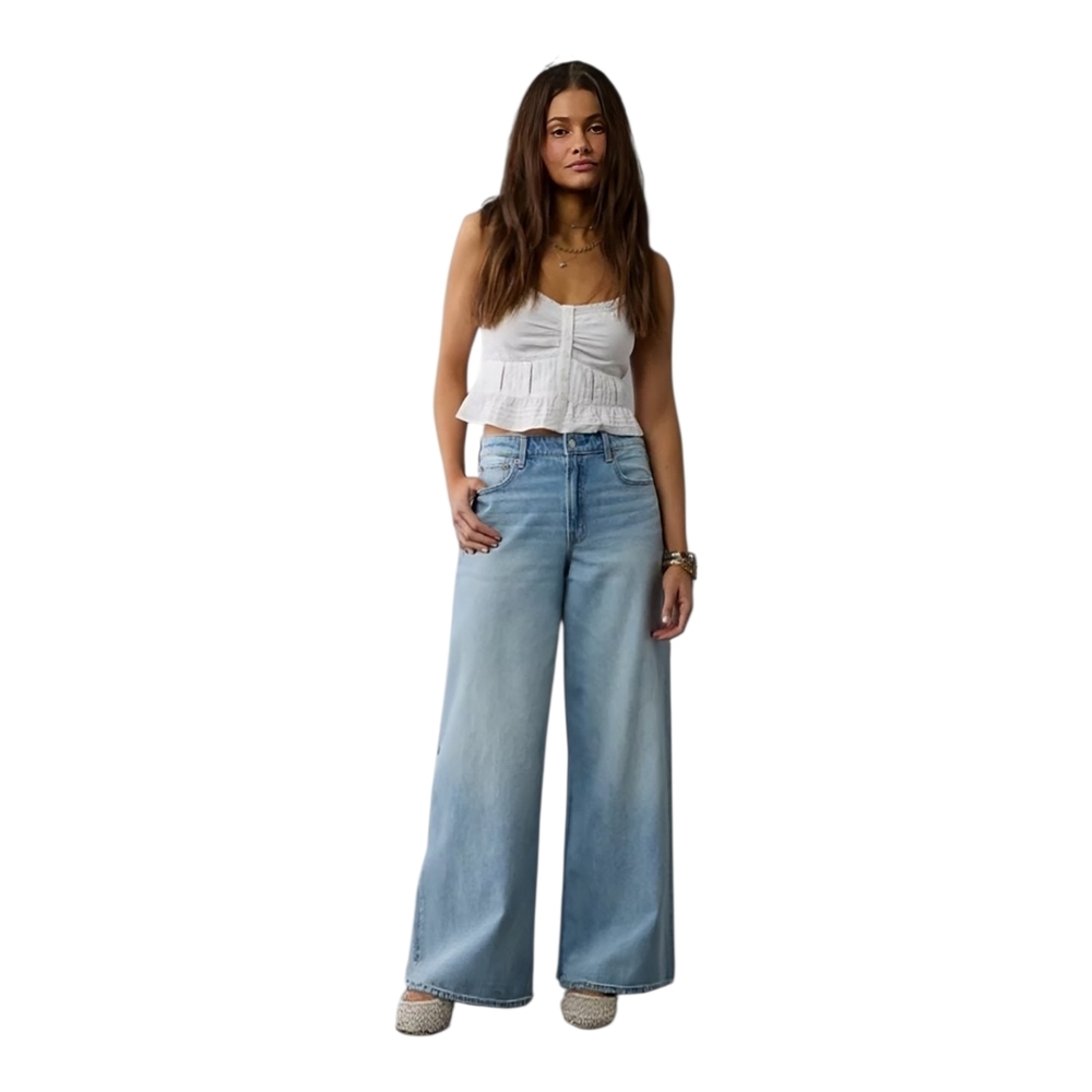 American Eagle Outfitters Strigid Super High Rise Ultra Wide Leg Jean